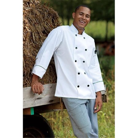 NATHAN CALEB Madrid Piping Chef Coat in White/Black 2XLarge NA844873